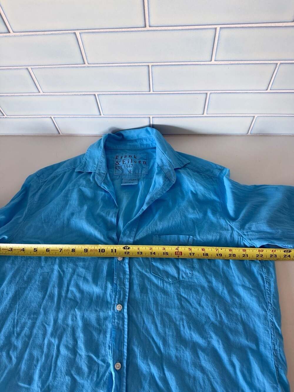 Frank & Eileen Eileen Relaxed Button-Up Shirt in Blue - Picture 7 of 8